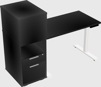 Dual Motor Electric Desk W/cabinet