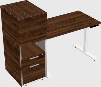 Dual Motor Electric Desk W/cabinet