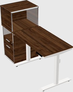 Dual motor electric desk w/cabinet