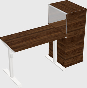 Dual motor electric desk w/cabinet