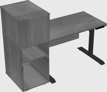 Dual motor electric desk w/cabinet