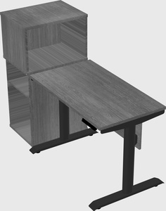 Dual motor electric desk w/cabinet