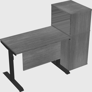 Dual motor electric desk w/cabinet