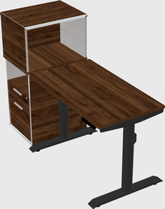 Dual motor electric desk w/cabinet