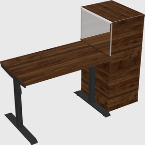 Dual motor electric desk w/cabinet