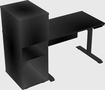Dual motor electric desk w/cabinet