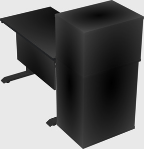 Dual motor electric desk w/cabinet