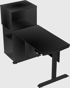 Dual motor electric desk w/cabinet