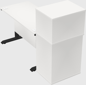 Dual motor electric desk w/cabinet
