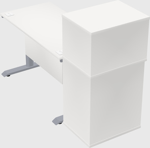 Dual motor electric desk w/cabinet