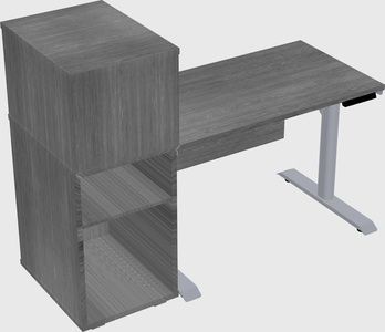 Dual motor electric desk w/cabinet