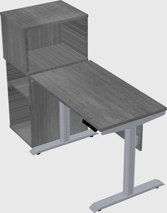 Dual motor electric desk w/cabinet