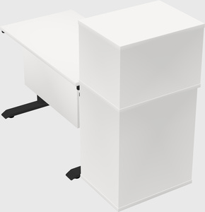 Dual motor electric desk w/cabinet