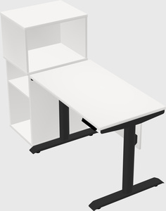 Dual motor electric desk w/cabinet