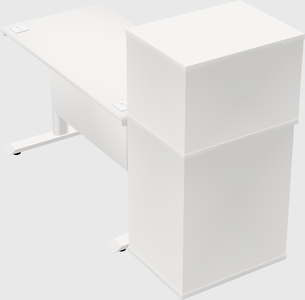 Dual motor electric desk w/cabinet