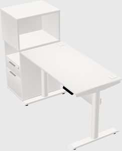 Dual motor electric desk w/cabinet