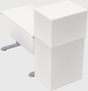 Dual motor electric desk w/cabinet