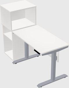 Dual motor electric desk w/cabinet