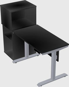 Dual motor electric desk w/cabinet