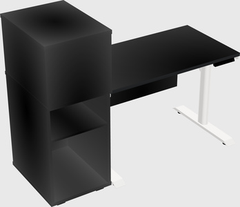 Dual Motor Electric Desk W/cabinet