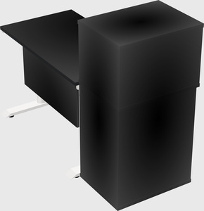 Dual motor electric desk w/cabinet