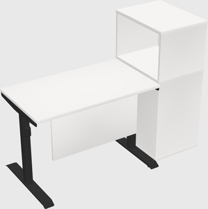 Dual motor electric desk w/cabinet