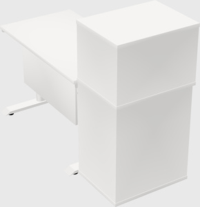 Dual motor electric desk w/cabinet