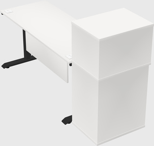 Dual motor electric desk w/cabinet