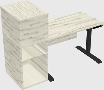 Dual motor electric desk w/cabinet