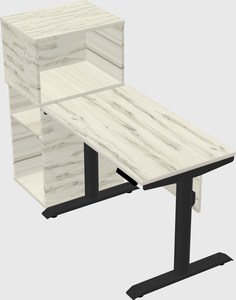 Dual motor electric desk w/cabinet