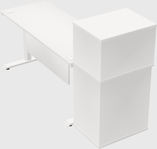 Dual motor electric desk w/cabinet