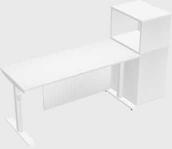 Dual motor electric desk w/cabinet