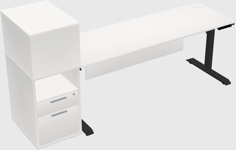 Dual Motor Electric Desk W/cabinet