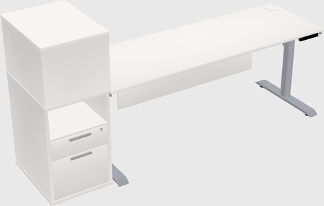 Dual Motor Electric Desk W/cabinet