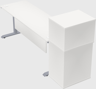 Dual motor electric desk w/cabinet