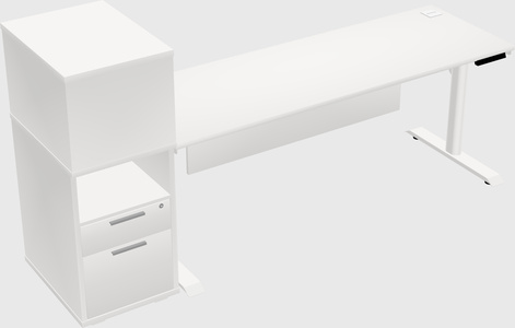 Dual motor electric desk w/cabinet