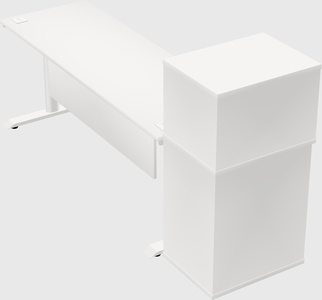 Dual motor electric desk w/cabinet