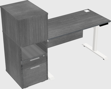 Dual Motor Electric Desk W/cabinet