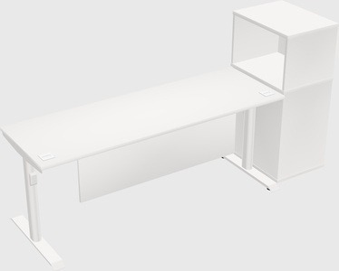 Dual motor electric desk w/cabinet