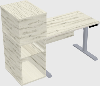 Dual motor electric desk w/cabinet
