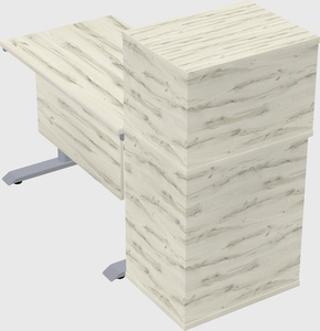 Dual motor electric desk w/cabinet