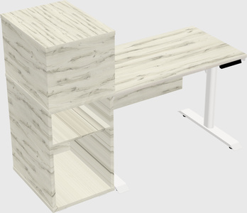 Dual motor electric desk w/cabinet