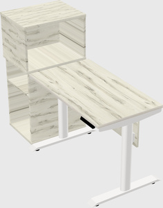 Dual motor electric desk w/cabinet