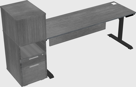 Dual motor electric desk w/cabinet