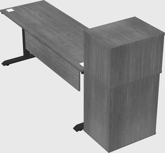 Dual motor electric desk w/cabinet