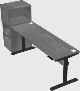 Dual motor electric desk w/cabinet