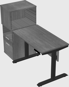 Dual motor electric desk w/cabinet