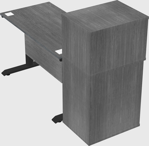 Dual motor electric desk w/cabinet