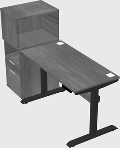 Dual motor electric desk w/cabinet
