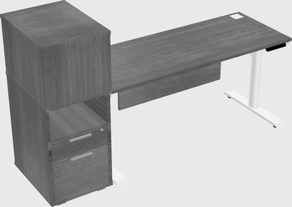 Dual Motor Electric Desk W/cabinet